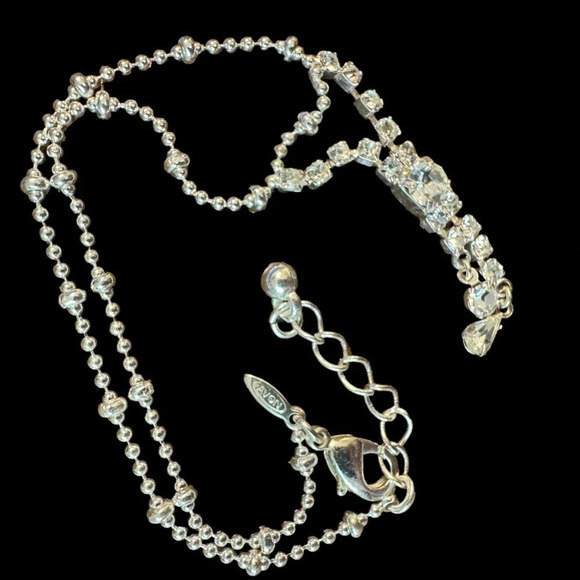AVON Silver-Plated Rhinestone Anklet/Bracelet - Picture 3 of 5